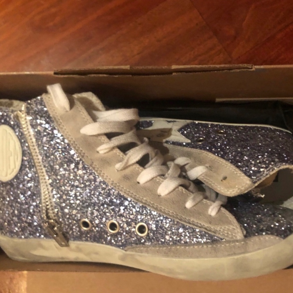 Golden Goose Silver Sparkle Sneakers - Size 37
